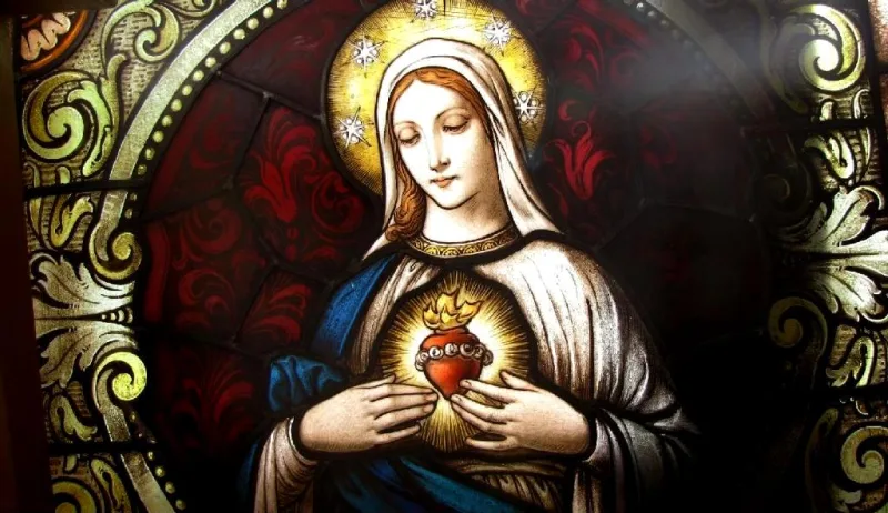 El Corazón Inmaculado de María rodeado de espinas por las blasfemias e ingratitudes de los hombres