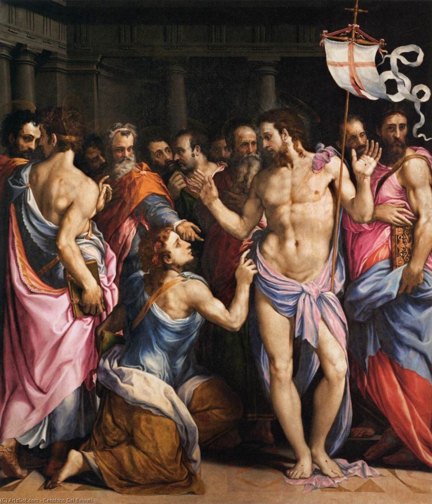 Cecchino del salviati the incredulity of st thomas - La Cronología de las apariciones de Jesús Resucitado