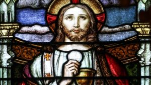 Christ Institutes the Eucharist Stained glass from St Louis Bertrand church in Louisville KY. 1 scaled e1651905461326 - Ser miembro
