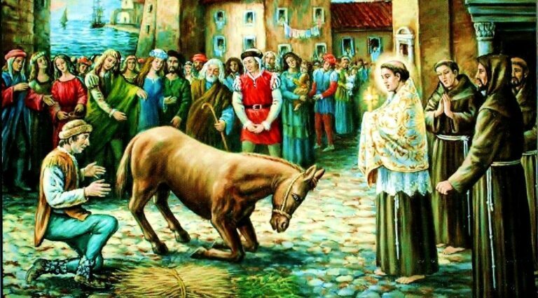 San Antonio y el milagro de la mula que adoró al Santísimo Sacramento